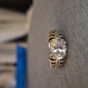 Vintage Kabana 925 Sterling Silver Chunky Oval East West Statement Ring Sz 8